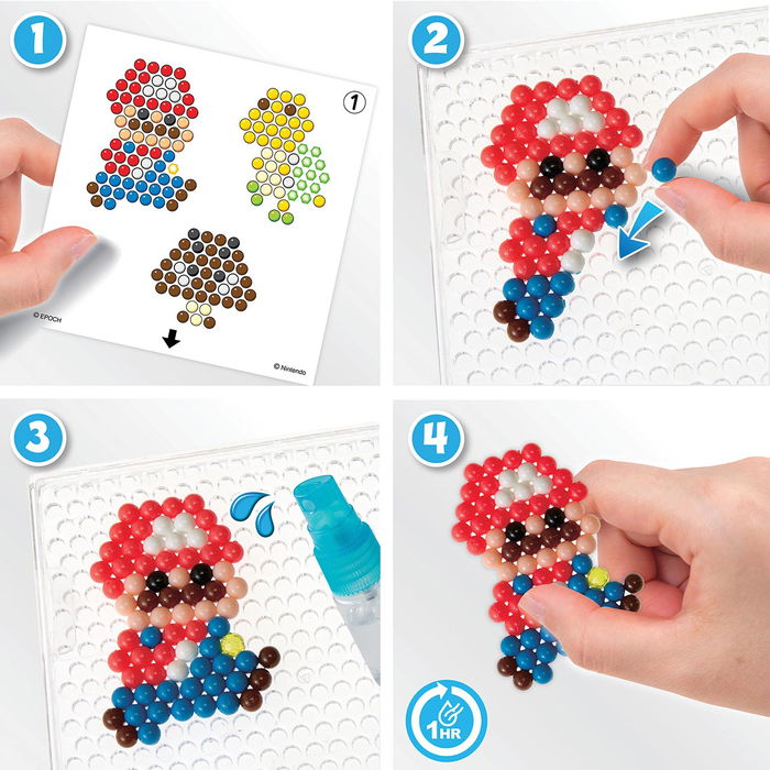 Aquabeads Super Mario Set Personajes 31946 - Figuras para Crear con Abalorios de Más de 690 Piezas