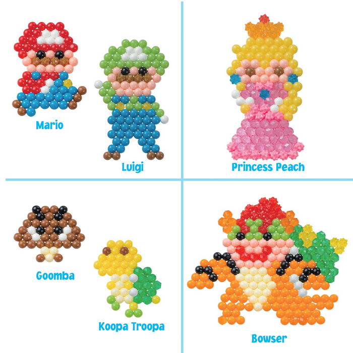 Aquabeads Super Mario Set Personajes 31946 - Figuras para Crear con Abalorios de Más de 690 Piezas
