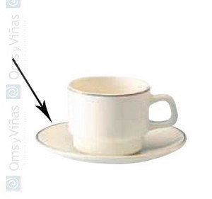 ADI Plato Llano Reception Platillo Te 14 cm, Vajilla de Porcelana (Set de 48)