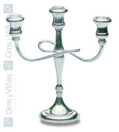 Mepra Candelabro Italia 3 luces Pla. - Candelabro de orfebrería de 30 cm de alto