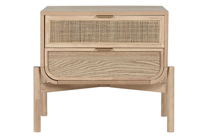 DKD Home Decor Mesita de Noche Abeto y Ratán Natural DKD Home Decor Mesita de Noche Abeto y Ratán Natural