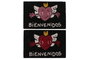 DKD Home Decor Felpudo Negro Rojo Fibra Coco y Goma Corazón 40x60x1.5 cm (2 Unidades)