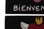 DKD Home Decor Felpudo Negro Rojo Fibra Coco y Goma Corazón 40x60x1.5 cm (2 Unidades)