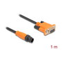 DeLOCK Cable Adaptador M12 CAN Bus Codificación A 5 Pin Macho a D-Sub 9 Hembra 1 m - Negro, Naranja