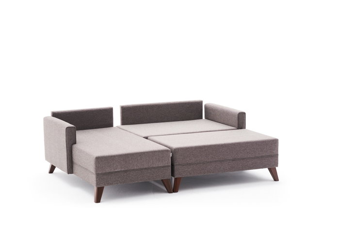Atelier Del Sofa Sofá Cama Esquinero Izquierdo Marrón 205x85x81 cm, Cama 190x140 cm
