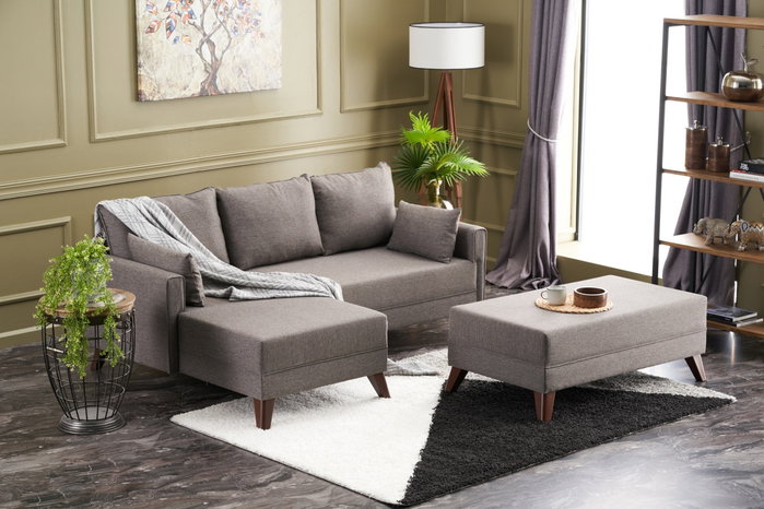 Atelier Del Sofa Sofá Cama Esquinero Izquierdo Marrón 205x85x81 cm, Cama 190x140 cm