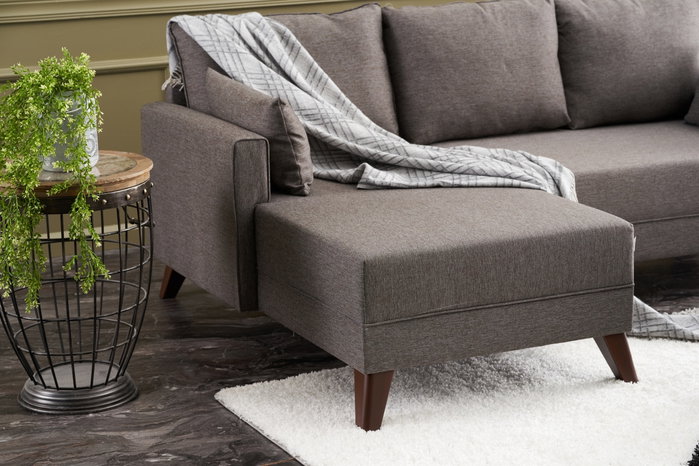 Atelier Del Sofa Sofá Cama Esquinero Izquierdo Marrón 205x85x81 cm, Cama 190x140 cm