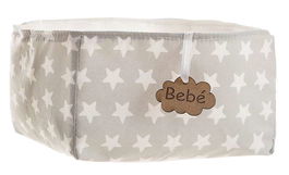 Creaciones Llopis Cesta Pequeña Estrellas Gris 18 x 15 x 10,5 cm