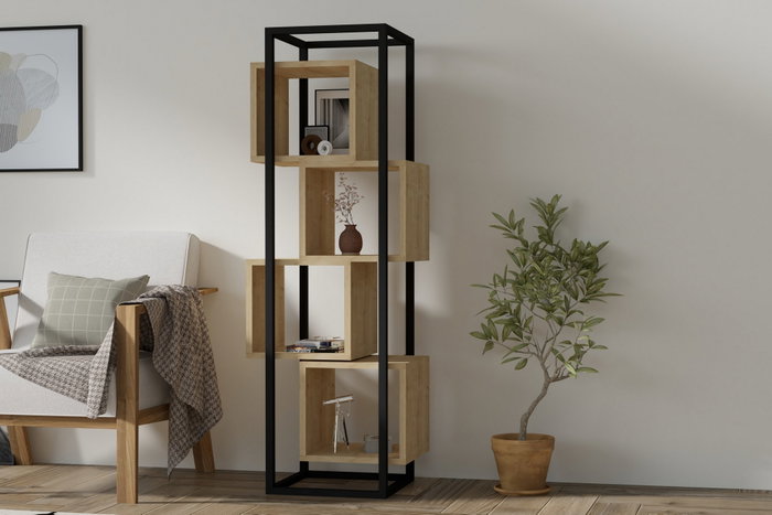 Hanah Home Estantería Zafiro Rabant 140x44x29cm Tablero de Partículas Recubierto de Melamina 18mm