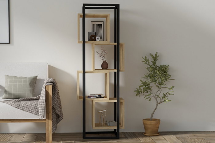 Hanah Home Estantería Zafiro Rabant 140x44x29cm Tablero de Partículas Recubierto de Melamina 18mm