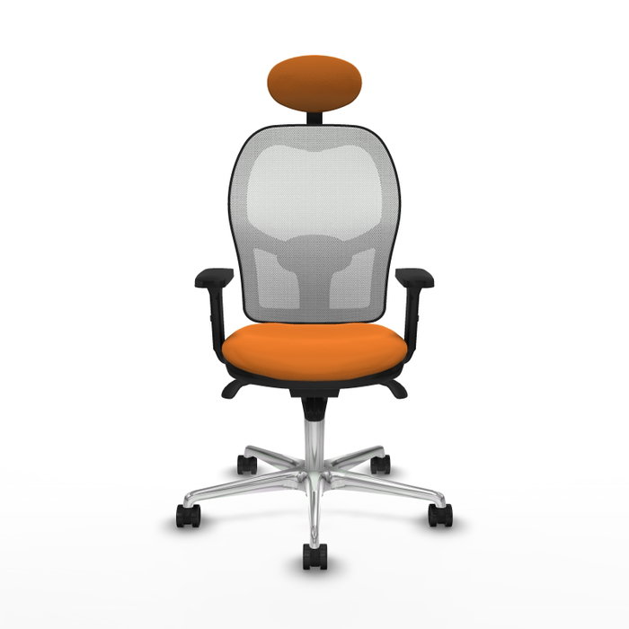 PIQUERAS Y CRESPO Silla de oficina Jorquera con mecanismo Sincro, Naranja y Blanco