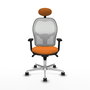 PIQUERAS Y CRESPO Silla de oficina Jorquera con mecanismo Sincro, Naranja y Blanco