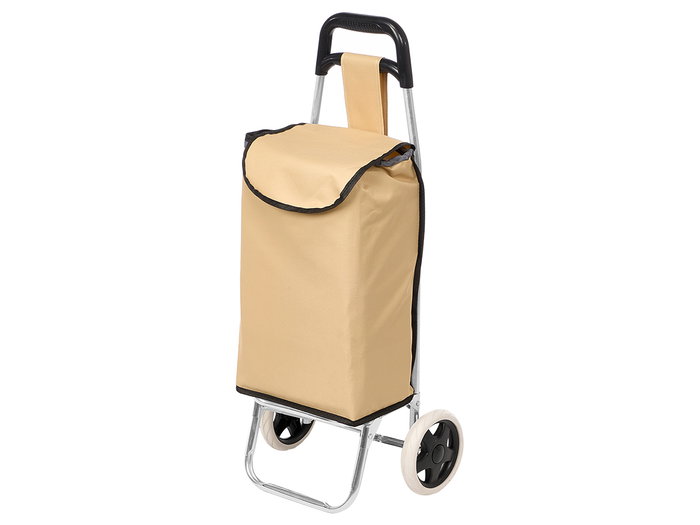 Kinvara Carro de la Compra 24 Litros Marrón, Bolsa 49x28x18 cm, Dimensiones 78.5x33x6 cm, Ruedas 15 cm (Set de 8)