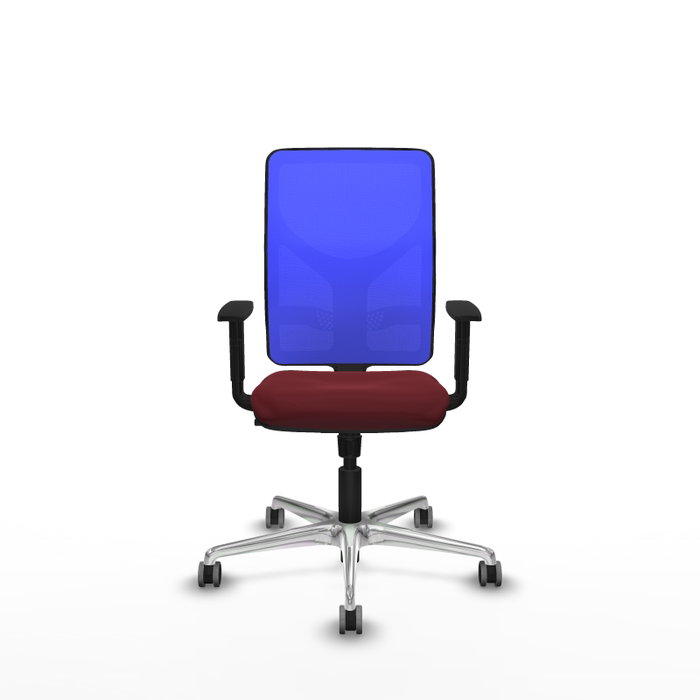PIQUERAS Y CRESPO Silla de oficina Motilla con mecanismo Sincro, Granate y Azul