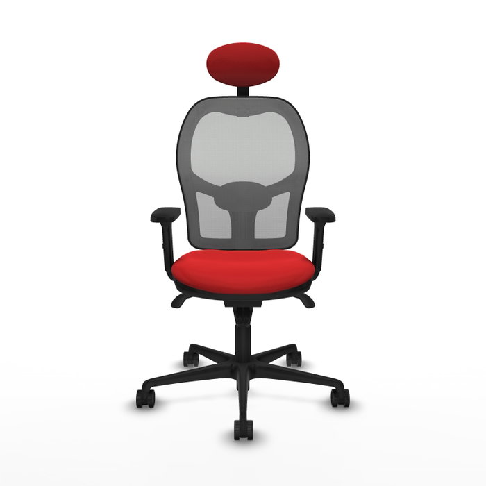 PIQUERAS Y CRESPO Silla de oficina Jorquera Rojo/Gris con Mecanismo Sincro