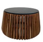 DKD Home Decor Mesa de Centro de Mármol y Mango 85x85x45 cm Negro