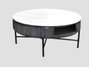 DKD Home Decor Mesa de Centro de Mango y Mármol 90x90x42 cm Negro y Blanco
