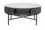DKD Home Decor Mesa de Centro de Mango y Mármol 90x90x42 cm Negro y Blanco