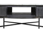 DKD Home Decor Mesa de Centro de Mango y Mármol 90x90x42 cm Negro y Blanco