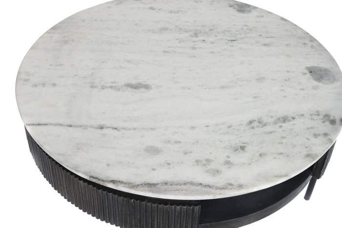 DKD Home Decor Mesa de Centro de Mango y Mármol 90x90x42 cm Negro y Blanco DKD Home Decor Mesa de Centro de Mango y Mármol 90x90x42 cm Negro y Blanco
