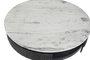 DKD Home Decor Mesa de Centro de Mango y Mármol 90x90x42 cm Negro y Blanco