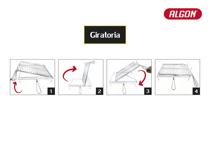 Algon Bbq Parrilla BBQ Giratoria Cromada 40 x 45 cm (4 Unidades)