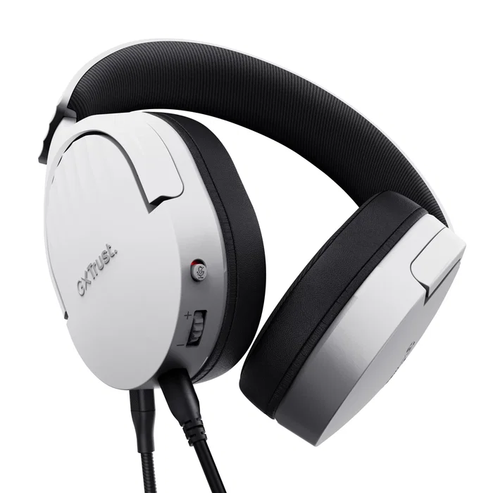 Trust GXT 489 Fayzo - Auriculares Gaming Alámbricos con Micrófono Desmontable, Diadema Ajustable, Color Blanco/Negro, Conector 3.5mm