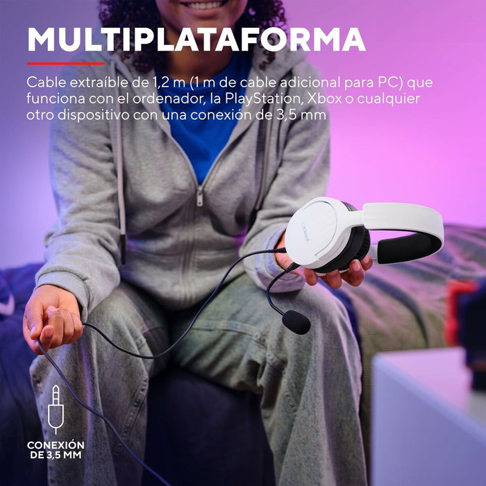 Trust Gaming GXT 489 Fayzo Auriculares Gaming con Micrófono - Blanco