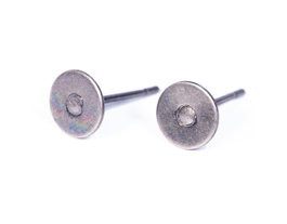 Innspiro Pendiente metálico para incrustar base plateado envejecido 6,0x12,4mm