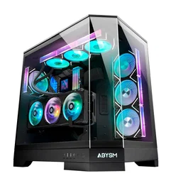 Abysm Danube Sava H600 Caja de torre negra con cristal templado