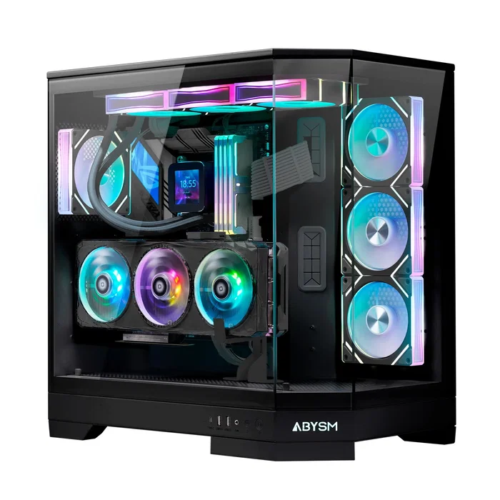 Abysm Danube Sava H600 Caja de torre negra con cristal templado