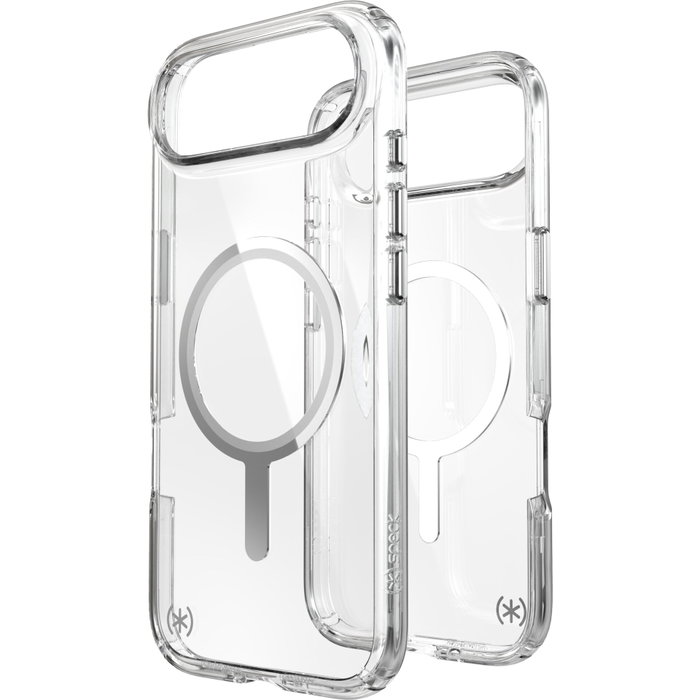 Speck Presidio Perfect Clear Case MagSafe para iPhone 17 Air, Transparente, Plata