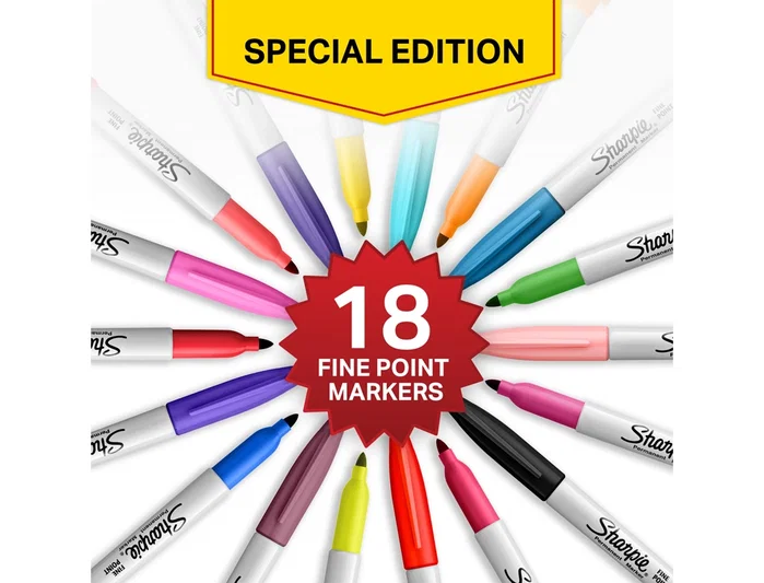 Sharpie Rotuladores Permanentes Fine Surtidos Pack de 18 Unidades