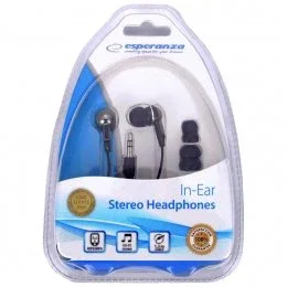 Esperanza EH125 Auriculares In-Ear Alámbricos para Música, Color Negro Grafito - EH125