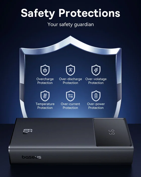Baseus STAR LORD Power Bank 20000 mAh Pantalla Digital Carga Rápida 65W Negro - Overseas Edition