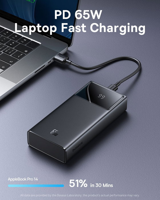 Baseus STAR LORD Power Bank 20000 mAh Pantalla Digital Carga Rápida 65W Negro - Overseas Edition