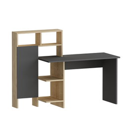 Hanah Home Mesa de Estudio Anthracite con Estanterías Amplias y Material Melamina