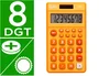 Liderpapel xf10 Calculadora Bolsillo 8 Dígitos Solar y Pilas 115x65x8 mm Naranja