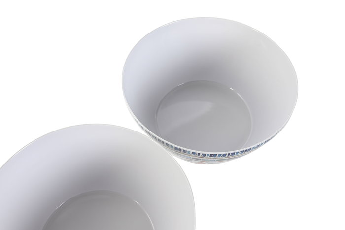 DKD Home Decor Ensaladera Atlantico Atenas Naranja Azul Melamina 25 x 12 x 25 cm (6 Unidades)