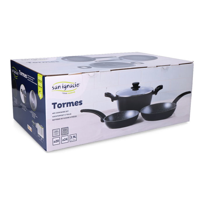 Bateria de cocina 3 piezas aluminio forjado inducción tormes san ignacio