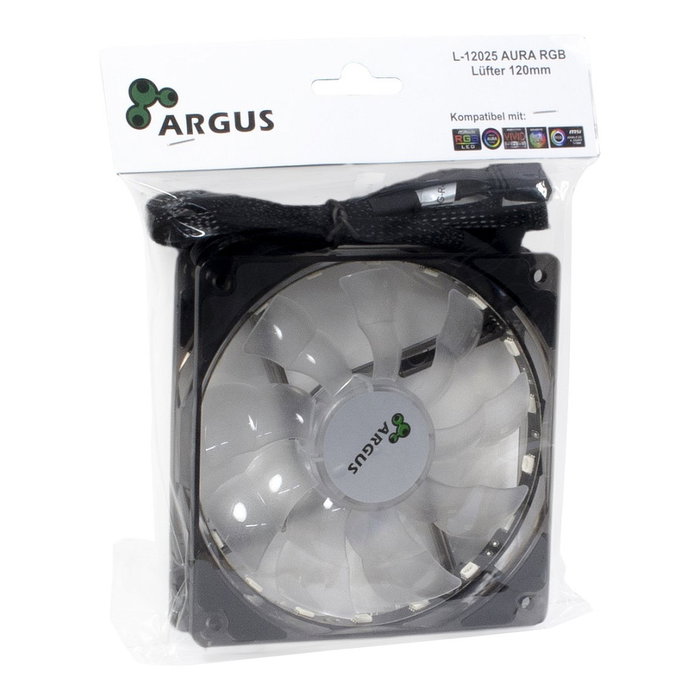 Inter-Tech Argus L-12025 Aura RGB 120x120x25 mm