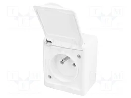 PAWBOL Tomacorriente Blanco 16A 250VAC 2P+PE