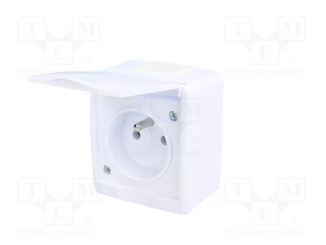 PAWBOL Tomacorriente Blanco 16A 250VAC 2P+PE