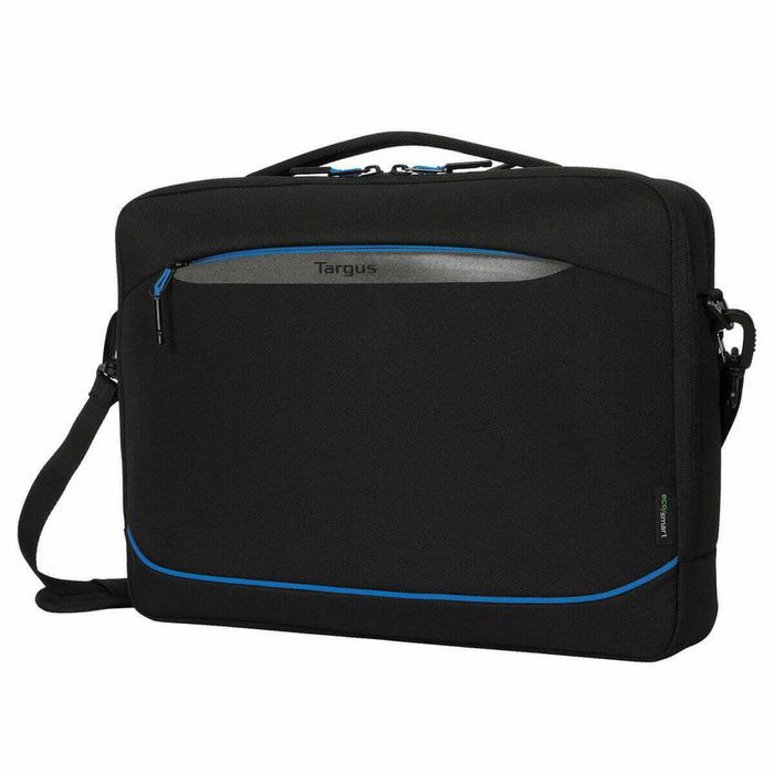 Targus Maletín Coastline EcoSmart para Portátil de 15-16", Negro, Fabricado con Plástico Reciclado del Océano y Protección SafePort