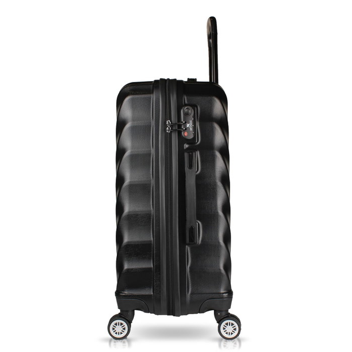 Zoozie Bags 7026 Maleta de Viaje ABS Negra, Cierre Codificado, Ruedas Dobles Multidireccionales, 70 L, 67 x 43 x 28 cm