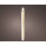 Lumineo Vela de cera LED beige con relieve, pack de 2 unidades