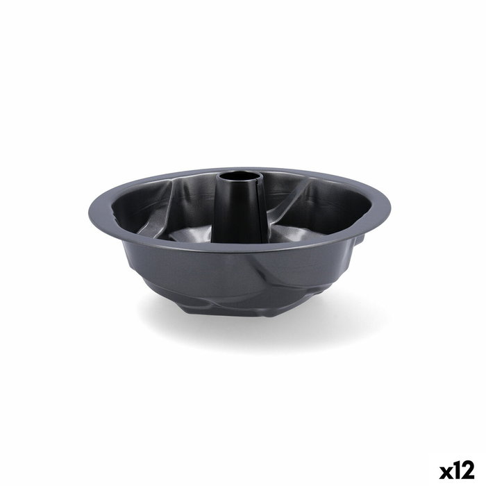 Quid Molde Savarín Sweet Grey 22x9,5 cm (12 Unidades) de Acero Carbono