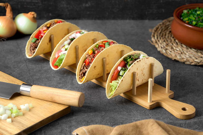 Kinvara Soporte Tacos Bambú 41x6x7 cm (Set de 6)