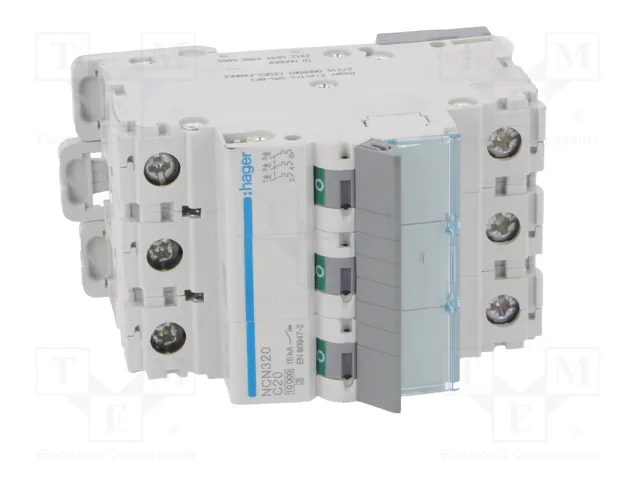 HAGER Interruptor magnetotérmico NCN 3 polos 20A 10kA