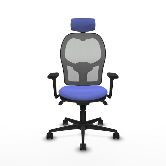 PIQUERAS Y CRESPO Silla de oficina Jorquera con mecanismo Sincro, Tela Azul y Malla Gris